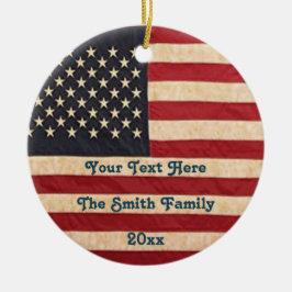  sterren en stripes met Amerikaanse vlag Keramisch Ornament