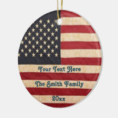  sterren en stripes met Amerikaanse vlag Keramisch Ornament (Links)