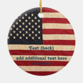  sterren en stripes met Amerikaanse vlag Keramisch Ornament (Achterkant)