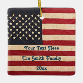  sterren en stripes met Amerikaanse vlag Keramisch Ornament