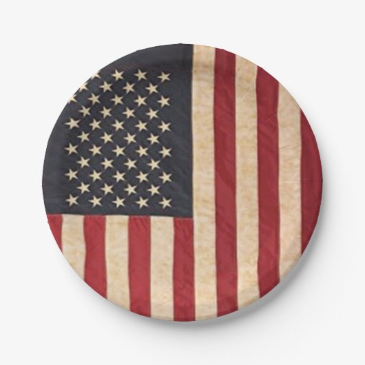 sterren en stripes met Amerikaanse vlag Papieren Bordje (Voorkant)