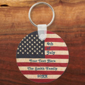 sterren en stripes met Amerikaanse vlag Sleutelhanger (Voorkant)