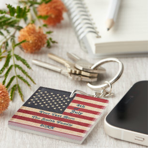  sterren en stripes met Amerikaanse vlag Sleutelhanger