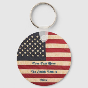  sterren en stripes met Amerikaanse vlag Sleutelhanger
