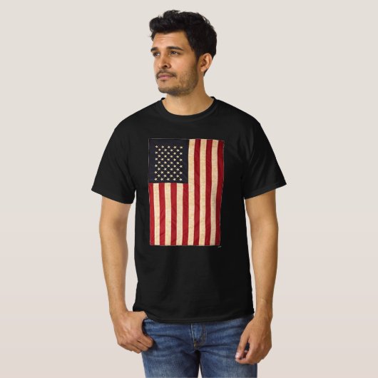 sterren en stripes met Amerikaanse vlag T-shirt (Voorkant volledig)