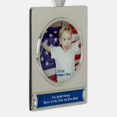  sterren en stripes met Amerikaanse vlag Verzilverd Banner Ornament (Rechts)