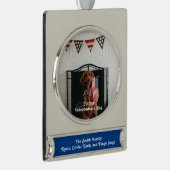  sterren en stripes met Amerikaanse vlag Verzilverd Banner Ornament (Rechts)