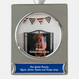  sterren en stripes met Amerikaanse vlag Verzilverd Banner Ornament