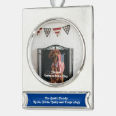  sterren en stripes met Amerikaanse vlag Verzilverd Banner Ornament (Links)