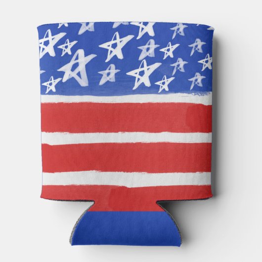 Sterren en Stripes, patriottisch, 4 juli Blikjeskoeler (Achterkant)