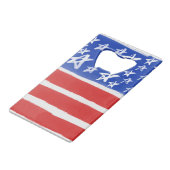 Sterren en Stripes, patriottisch, 4 juli Creditkaart Flessenopener (Achterkant Gekanteld)
