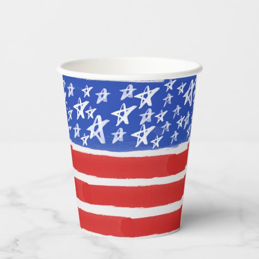 Sterren en Stripes, patriottisch, 4 juli Papieren Bekers (Achterkant)