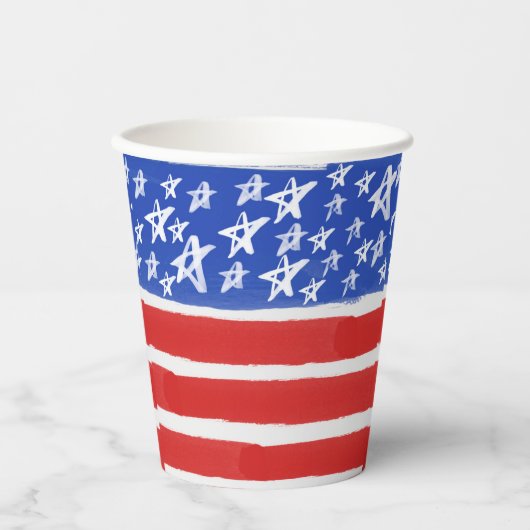 Sterren en Stripes, patriottisch, 4 juli Papieren Bekers (Voorkant)