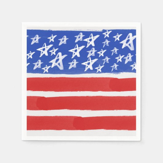 Sterren en Stripes, patriottisch, 4 juli Servet (Voorkant)