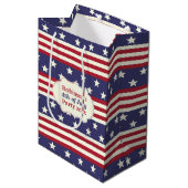 Sterren en Stripes Patriottische Amerikaanse vlag Medium Cadeauzakje (Voorkant Gekanteld)