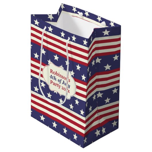 Sterren en Stripes Patriottische Amerikaanse vlag  Medium Cadeauzakje (Voorkant Gekanteld)