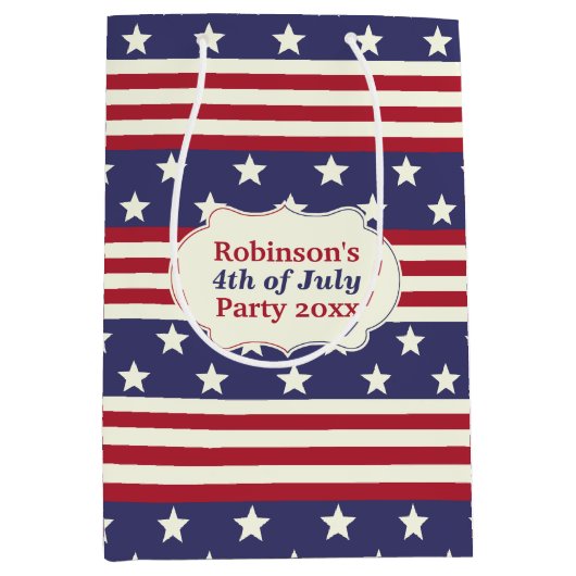 Sterren en Stripes Patriottische Amerikaanse vlag  Medium Cadeauzakje (Voorkant)