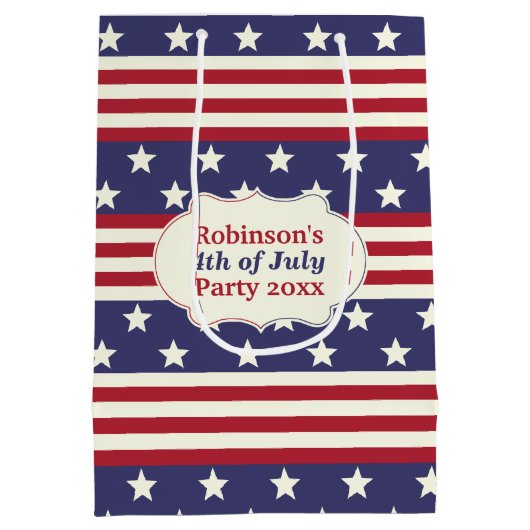 Sterren en Stripes Patriottische Amerikaanse vlag  Medium Cadeauzakje (Achterkant)