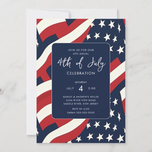 Sterren en stripes Vierde juli Kaart (Voorkant)