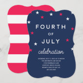 Sterren en stripes Vierde juli Kaart (Voorkant / Achterkant)