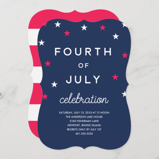 Sterren en stripes Vierde juli Kaart (Voorkant / Achterkant)