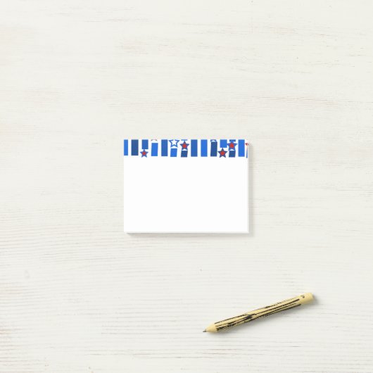 Sterren en stripes, vierde juli post-it® notes (Op bureau)