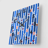 Sterren en stripes, vierde juli vierkante klok (Hoek)