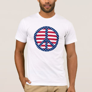 Sterren en Stripes Vredessymbool T-Shirt