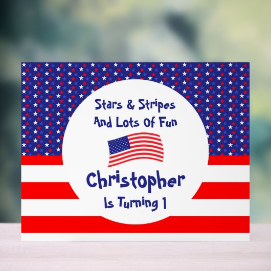 sterren en strips 1e verjaardag acryl bord (Neutraal)