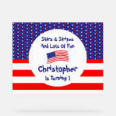 sterren en strips 1e verjaardag acryl bord (Voorkant)