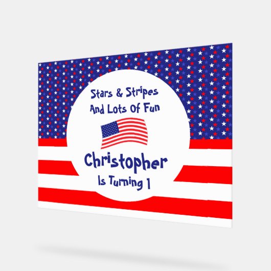 sterren en strips 1e verjaardag acryl bord (Hoek)