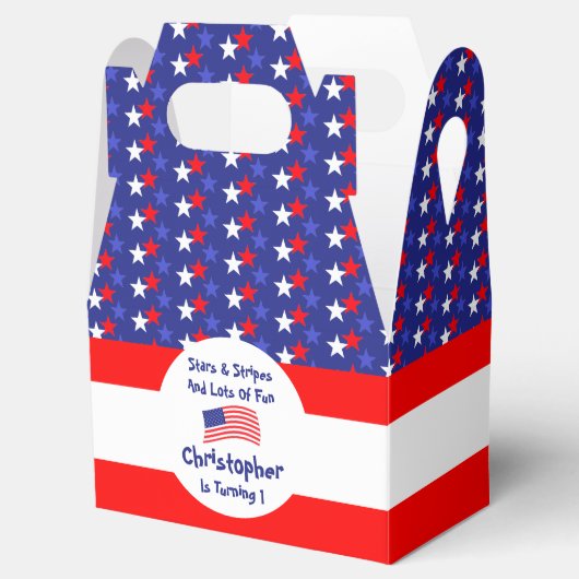 sterren en strips 1e verjaardag bedankdoosjes (Geopend)