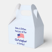 sterren en strips 1e verjaardag bedankdoosjes (Voorkant Zijde)