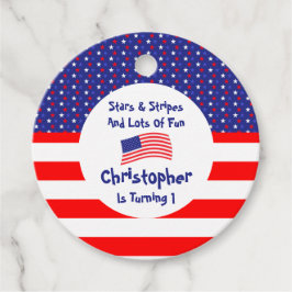 sterren en strips 1e verjaardag bedankjes labels