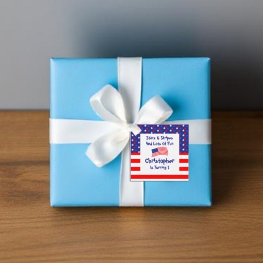 sterren en strips 1e verjaardag bedankjes labels