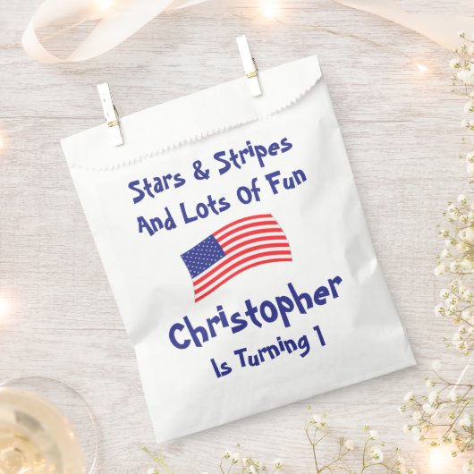 sterren en strips 1e verjaardag bedankzakje (Geknipt)