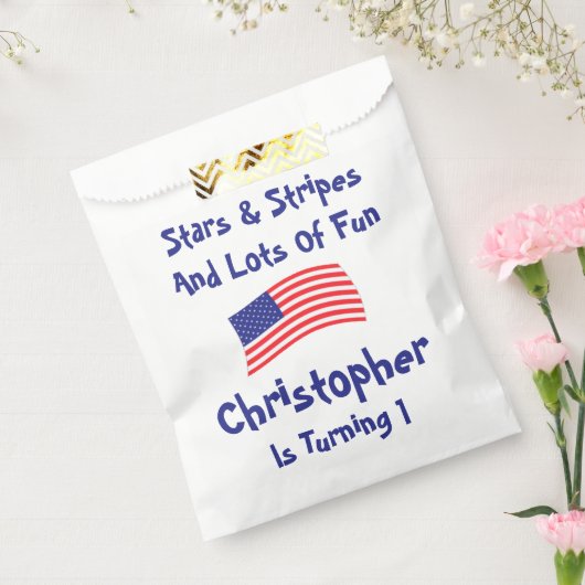 sterren en strips 1e verjaardag bedankzakje (Gezegeld)