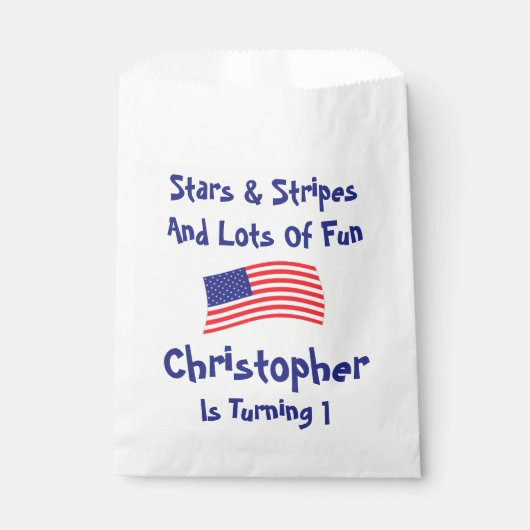 sterren en strips 1e verjaardag bedankzakje (Voorkant)