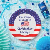 sterren en strips 1e verjaardag papieren bordje (Feest)