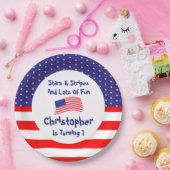 sterren en strips 1e verjaardag papieren bordje (Feest)