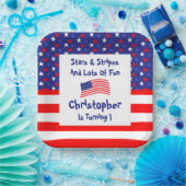 sterren en strips 1e verjaardag papieren bordje (Feest)