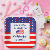 sterren en strips 1e verjaardag papieren bordje (Feest)