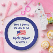sterren en strips 1e verjaardag papieren bordje (Feest)