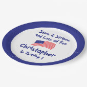 sterren en strips 1e verjaardag papieren bordje (Gekanteld)