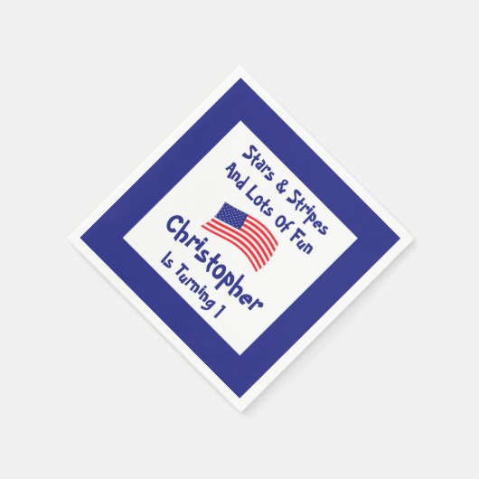 sterren en strips 1e verjaardag servet (Hoek)