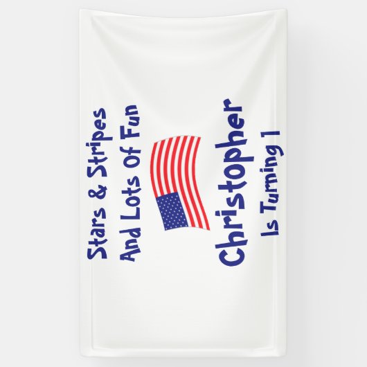 sterren en strips 1e verjaardag spandoek (Verticaal)