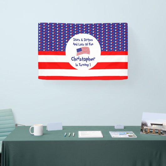 sterren en strips 1e verjaardag spandoek (Beurs)