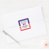 sterren en strips 1e verjaardag vierkante sticker (Envelop)