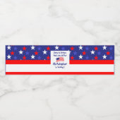 sterren en strips 1e verjaardag waterfles etiket (Enkel label)