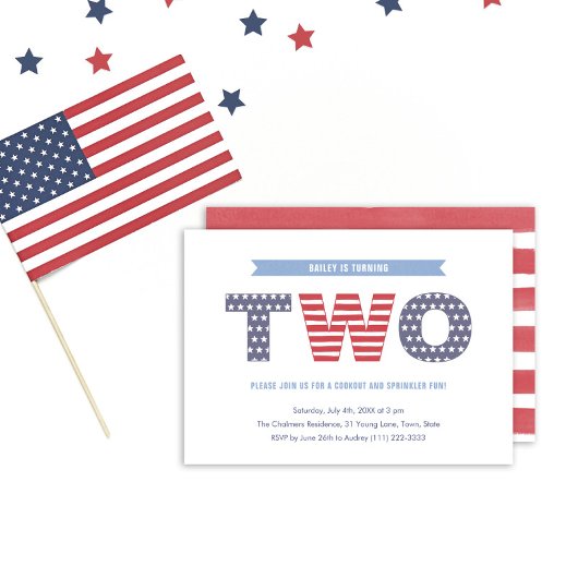 Sterren en strips 2e verjaardag kaart